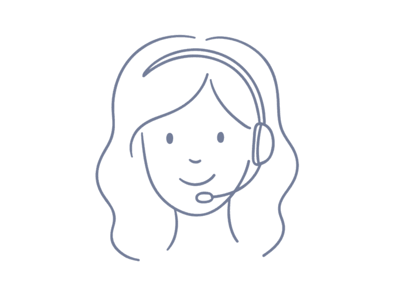 A face with a headset, drawn in one line, over cherry blossom